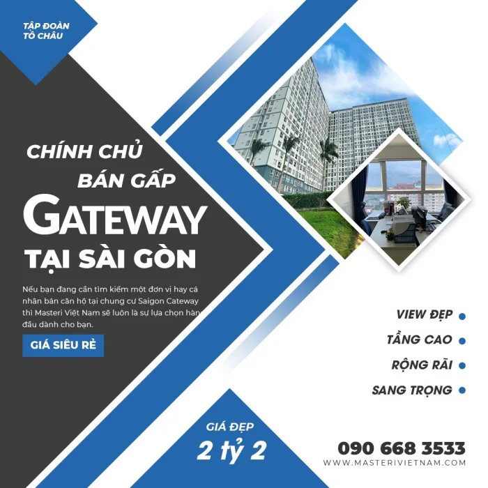 Chính chủ cần bán gấp chung cư Saigon Gateway 65m2 giá rẻ nhất