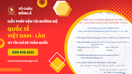 Cấp giấy phép liên vận, giấy phép vận tải đường bộ quốc tế Việt Nam - Lào trên toàn quốc.
