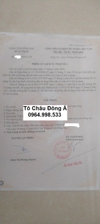 Cấp lý lịch tư pháp giá cực rẻ tại Bắc Ninh