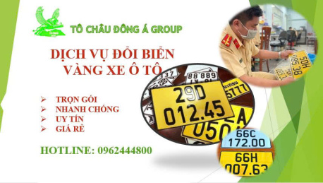 Dịch vụ đổi biển trắng sang biển vàng xe ô tô tại Đồng Nai nhanh chóng