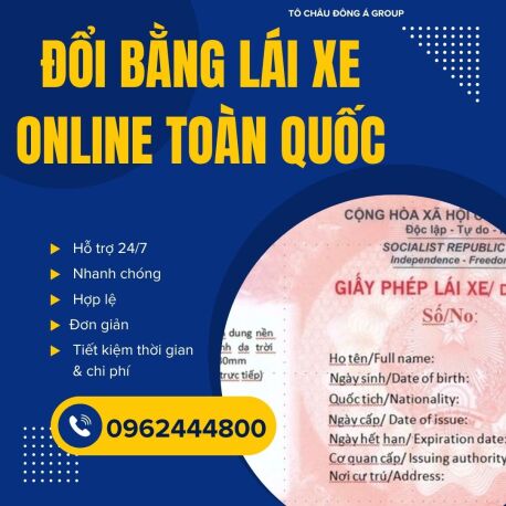 ĐỔI BẰNG LÁI XE Ô TÔ ONLINE UY TÍN TẠI THƯỜNG TÍN, HÀ NỘI