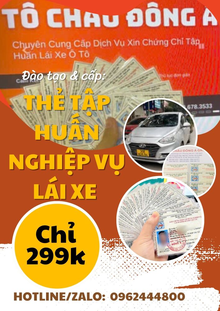CẤP THẺ TẬP HUẤN NGHIỆP VỤ LÁI XE ONLINE TẠI HƯNG YÊN