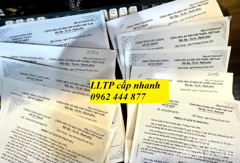 Nhận làm phiếu lý lịch tư pháp tại Kon Tum