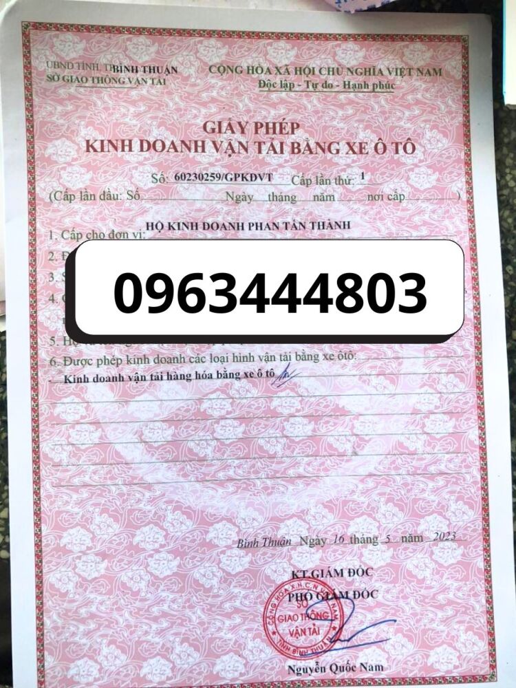 Làm giấy phép kinh doanh vận tải bằng xe ô tô tại Bắc Giang