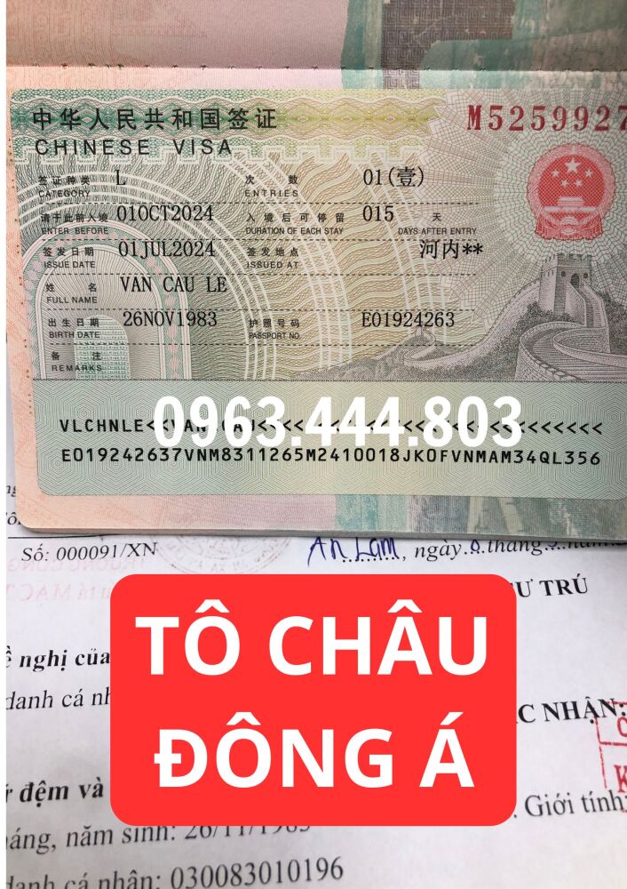 Nghệ An làm Visa Trung Quốc nhanh chóng nhất. 