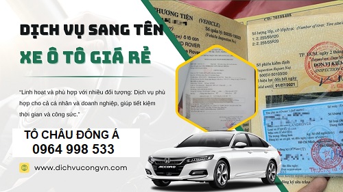 Làm sang tên xe ô tô tại Quảng Trị giá rẻ uy tín